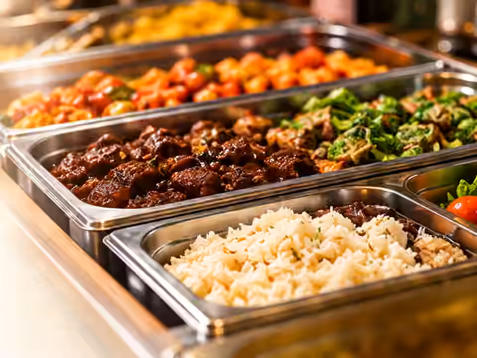 Buffet com comida caseira